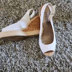 Moda White Wedge Sandals for Women